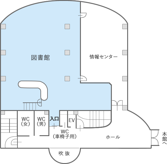 館内案内図2階（北里ホール2階平面図）